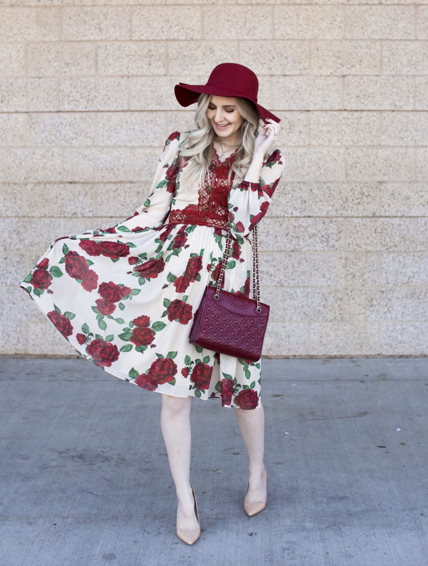 holiday rose dress - styled 3 ways - Stripes in Bloom